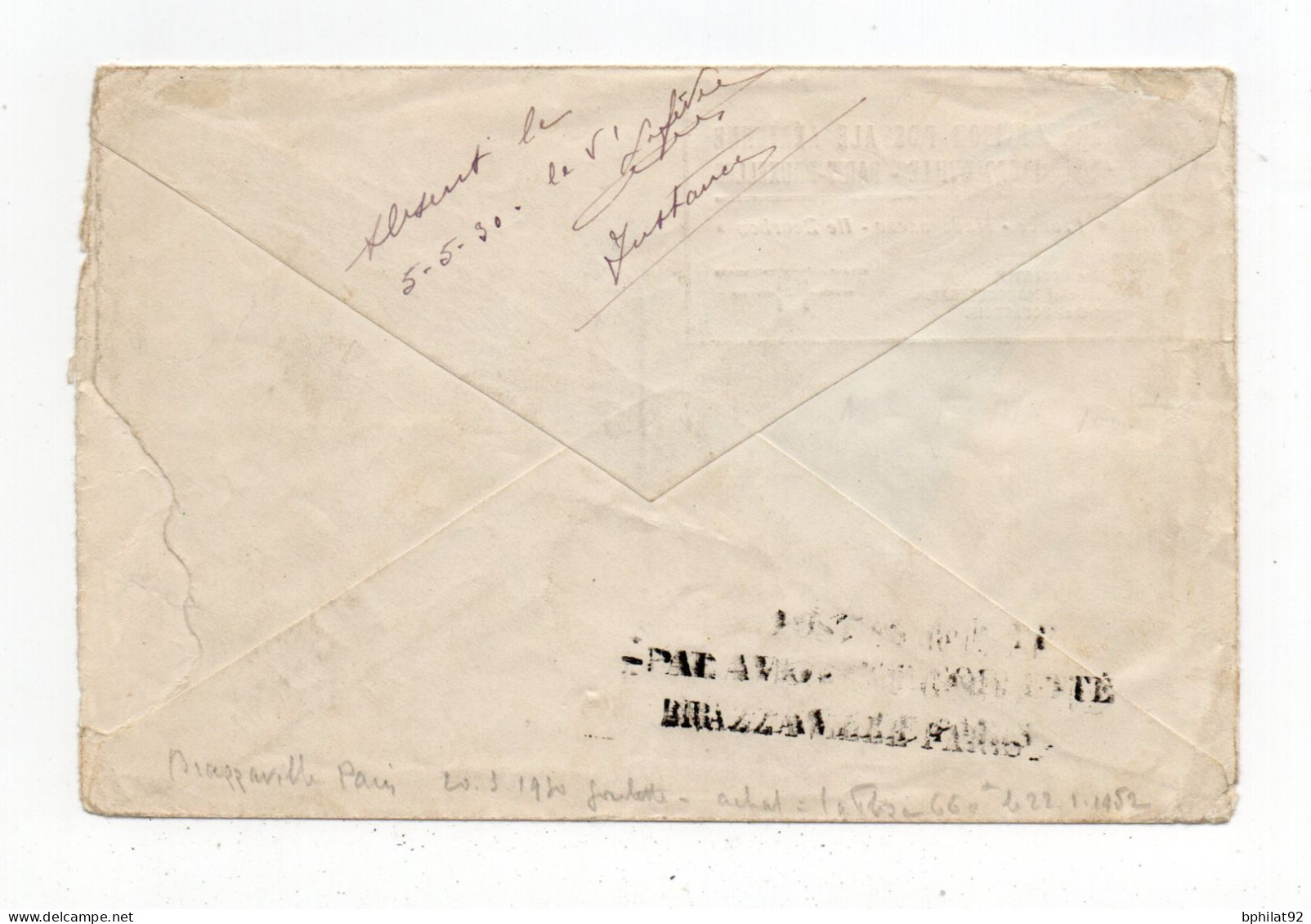 !!! CONGO, 1ERE LIAISON POSTALE AERIENNE BRAZZAVILLE -LEOPOLDVILLE PARIS-BRUXELLES VOL GOULETTE DU 20/3/1930 - Briefe U. Dokumente