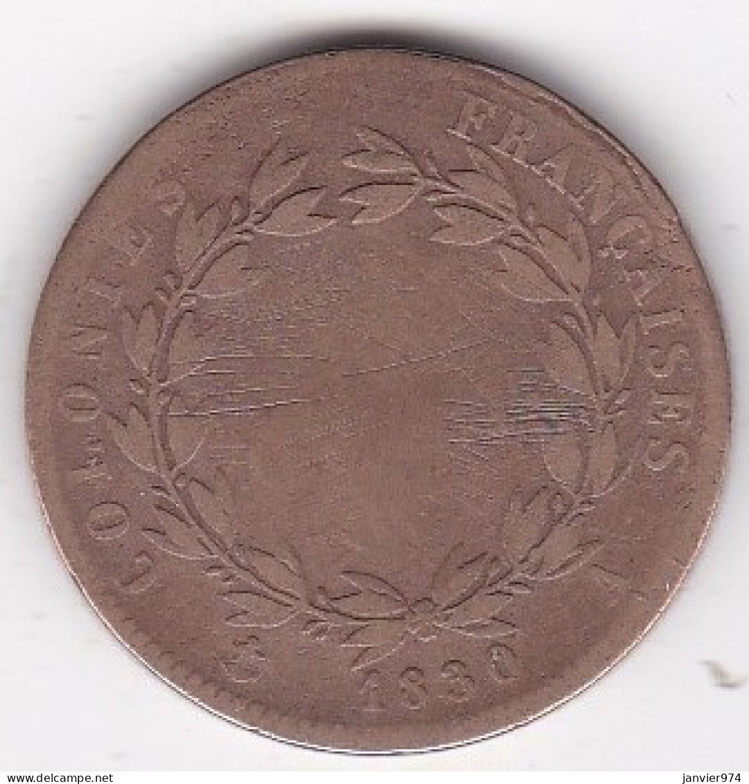 Colonie Française, 5 Centimes 1830 A, Charles X, Frappé Pour La Guyane , En Bronze , Lec# 303 - Colonie Francesi (1817-1844)