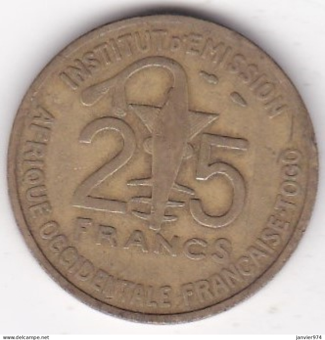 Afrique Occidentale Française Togo 25 Francs 1957 Bronze-Alu. KM# 9.  - Togo