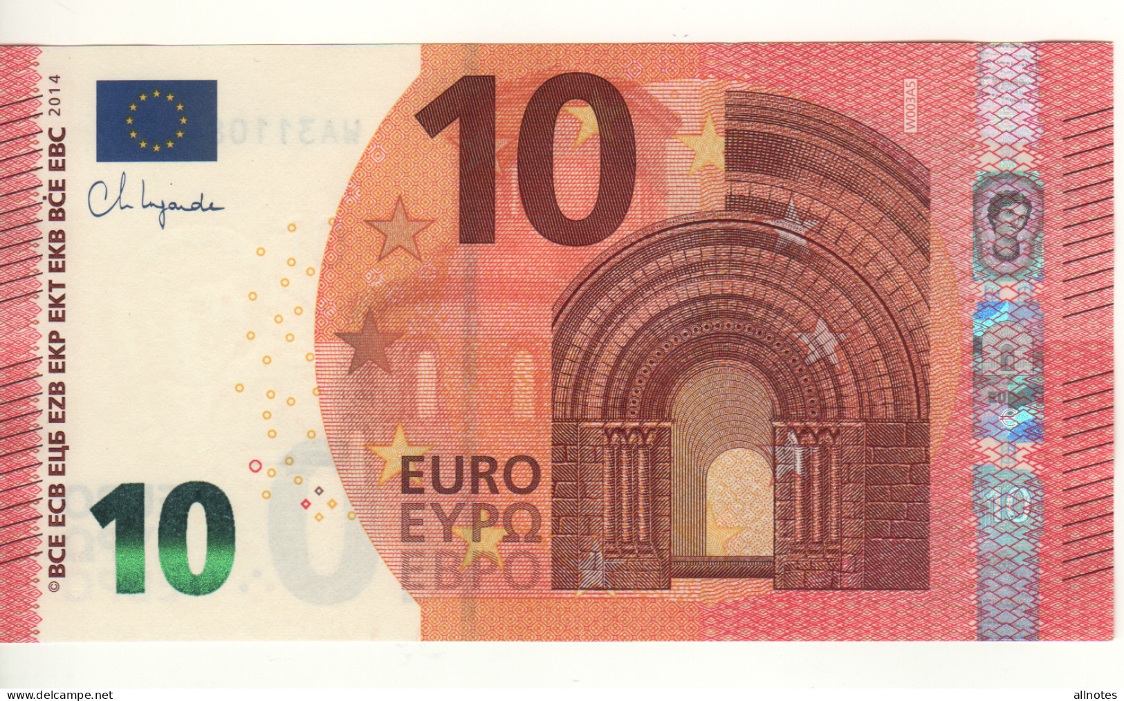 10 EURO    Ch. Lagarde     W 003 A5     WA3110849992  /  FDS - UNC - 10 Euro