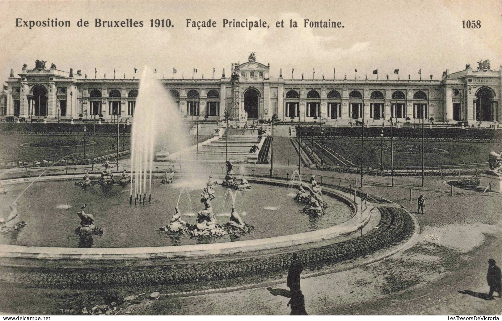 BELGIQUE - Bruxelles - Exposition De Bruxelles 1910 - Façade Principale, Et La Fontaine - Carte Postale Ancienne - Weltausstellungen