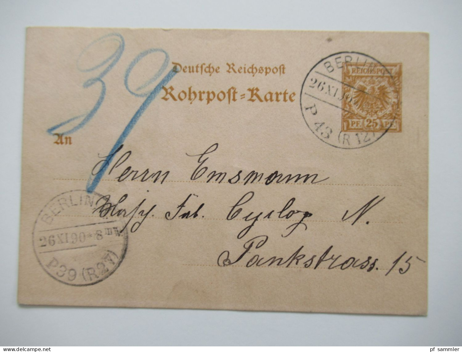 Berlin Postämter Ganzsachen Posten mit Rohrpost!! Ab 1875 - ca. 1910 insgesamt 110 Stück!! Interessanter Stöberposten!