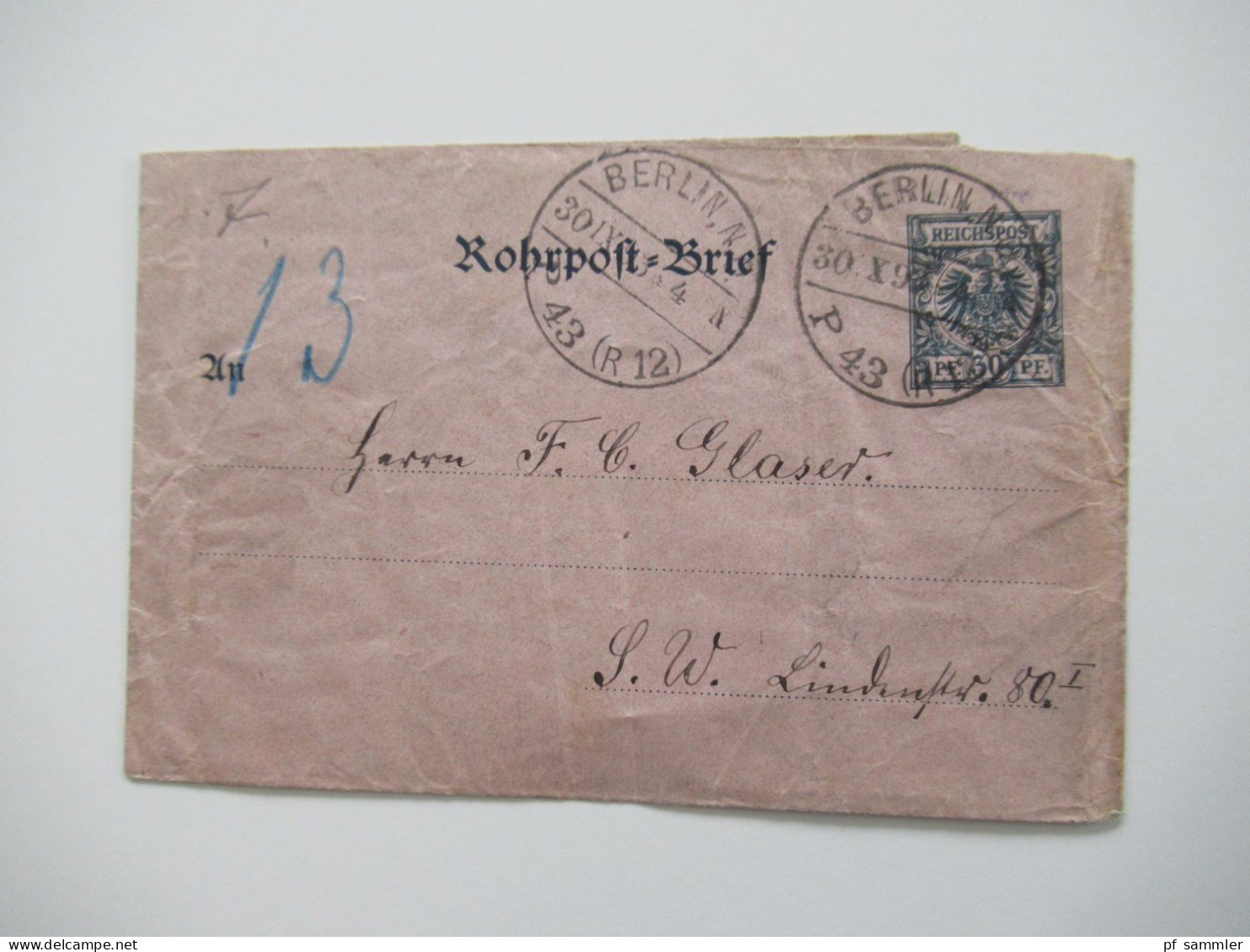 Berlin Postämter Ganzsachen Posten mit Rohrpost!! Ab 1875 - ca. 1910 insgesamt 110 Stück!! Interessanter Stöberposten!