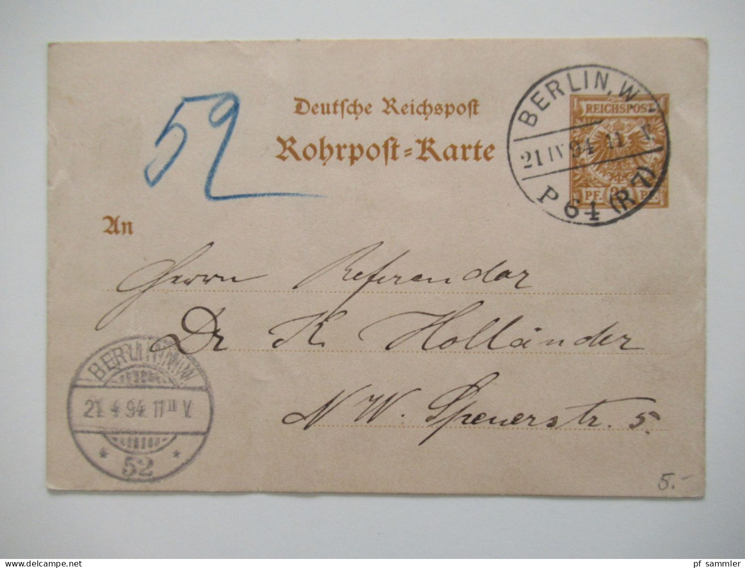 Berlin Postämter Ganzsachen Posten mit Rohrpost!! Ab 1875 - ca. 1910 insgesamt 110 Stück!! Interessanter Stöberposten!