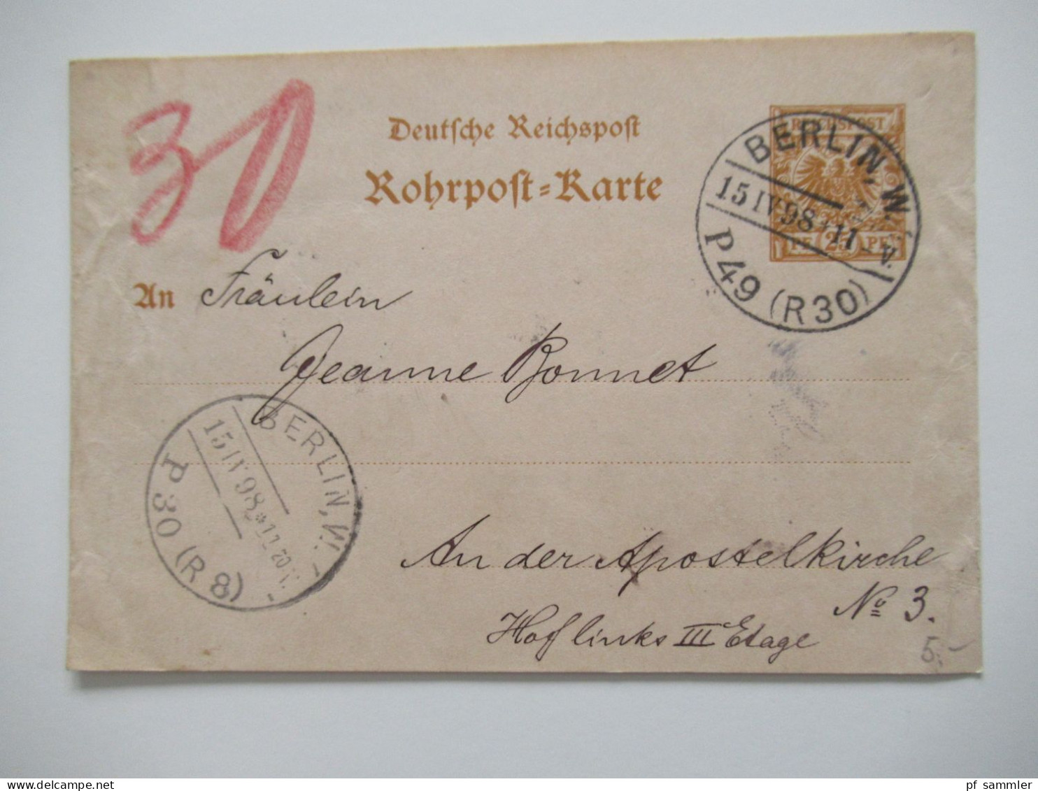 Berlin Postämter Ganzsachen Posten mit Rohrpost!! Ab 1875 - ca. 1910 insgesamt 110 Stück!! Interessanter Stöberposten!