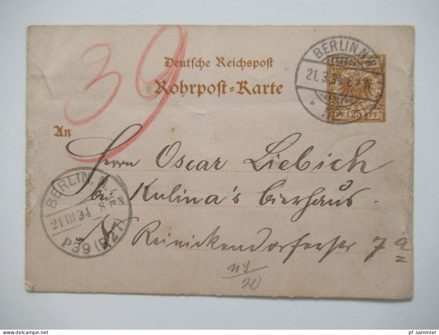 Berlin Postämter Ganzsachen Posten mit Rohrpost!! Ab 1875 - ca. 1910 insgesamt 110 Stück!! Interessanter Stöberposten!