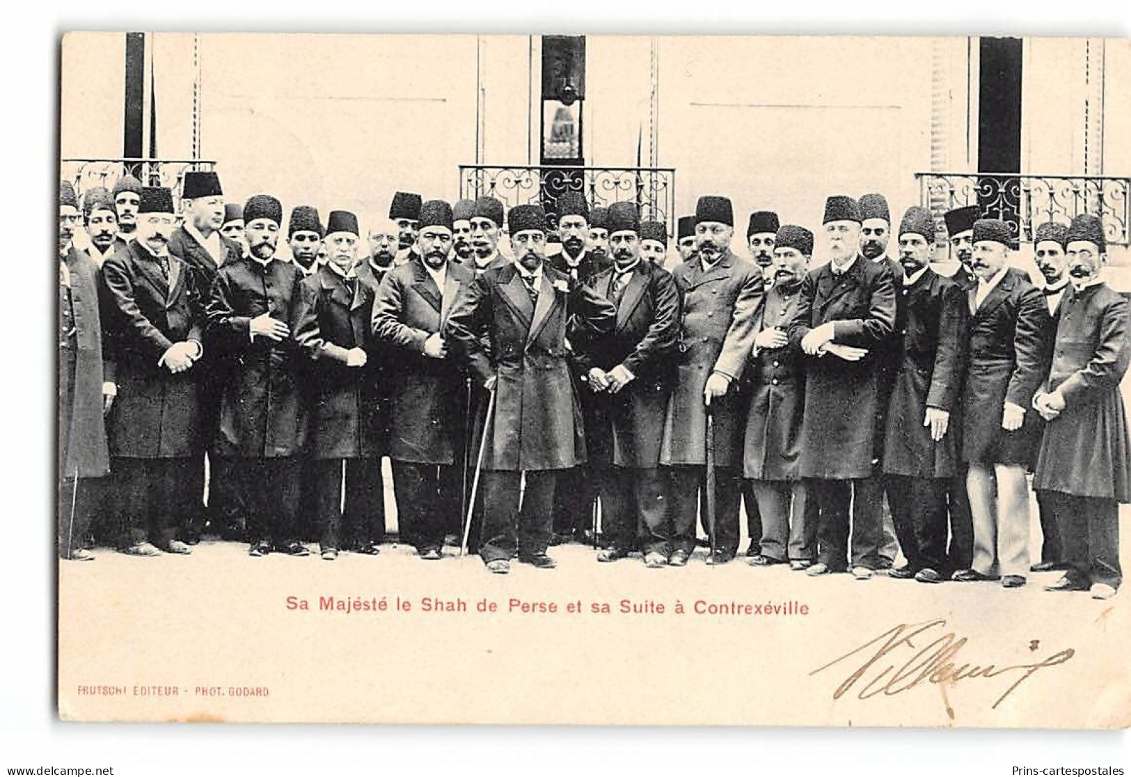 Photo Iran Sa Majésté Le Shah De Perse Et Sa Suite à Contrexéville - Irán