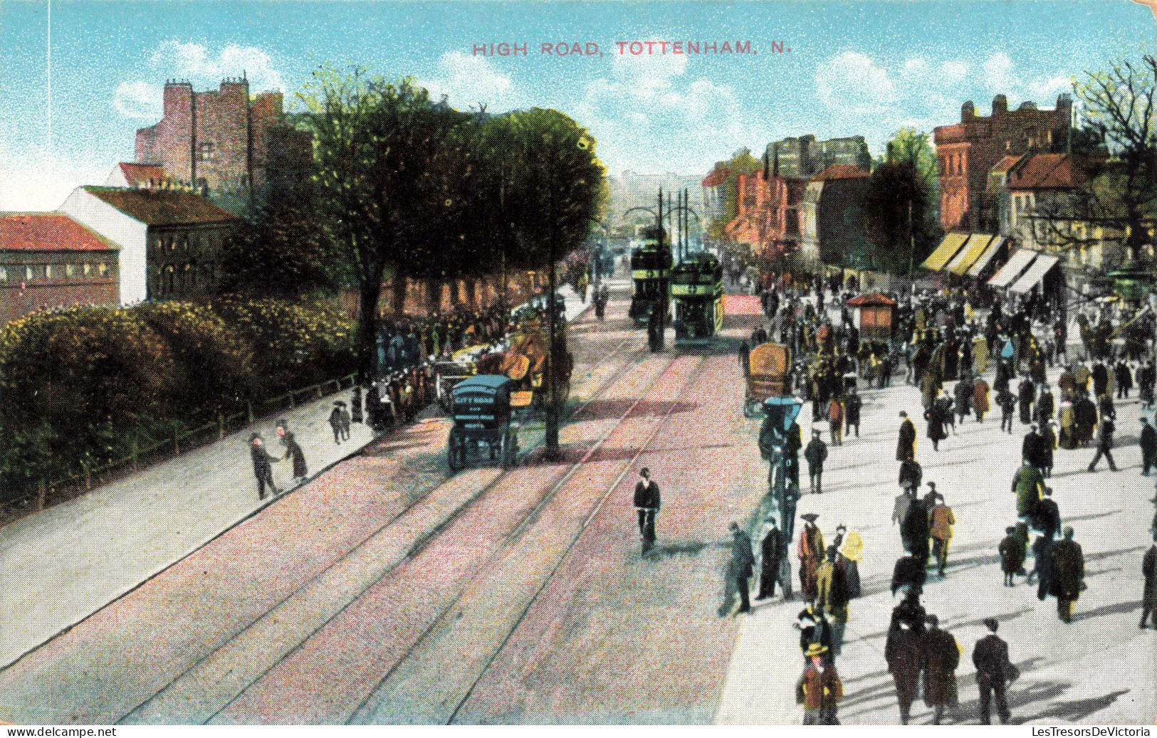 ROYAUME-UNI - Grand Londres - High Road Tootenham, N. - Tramway - Animé - Colorisé - Carte Postale Ancienne - Middlesex