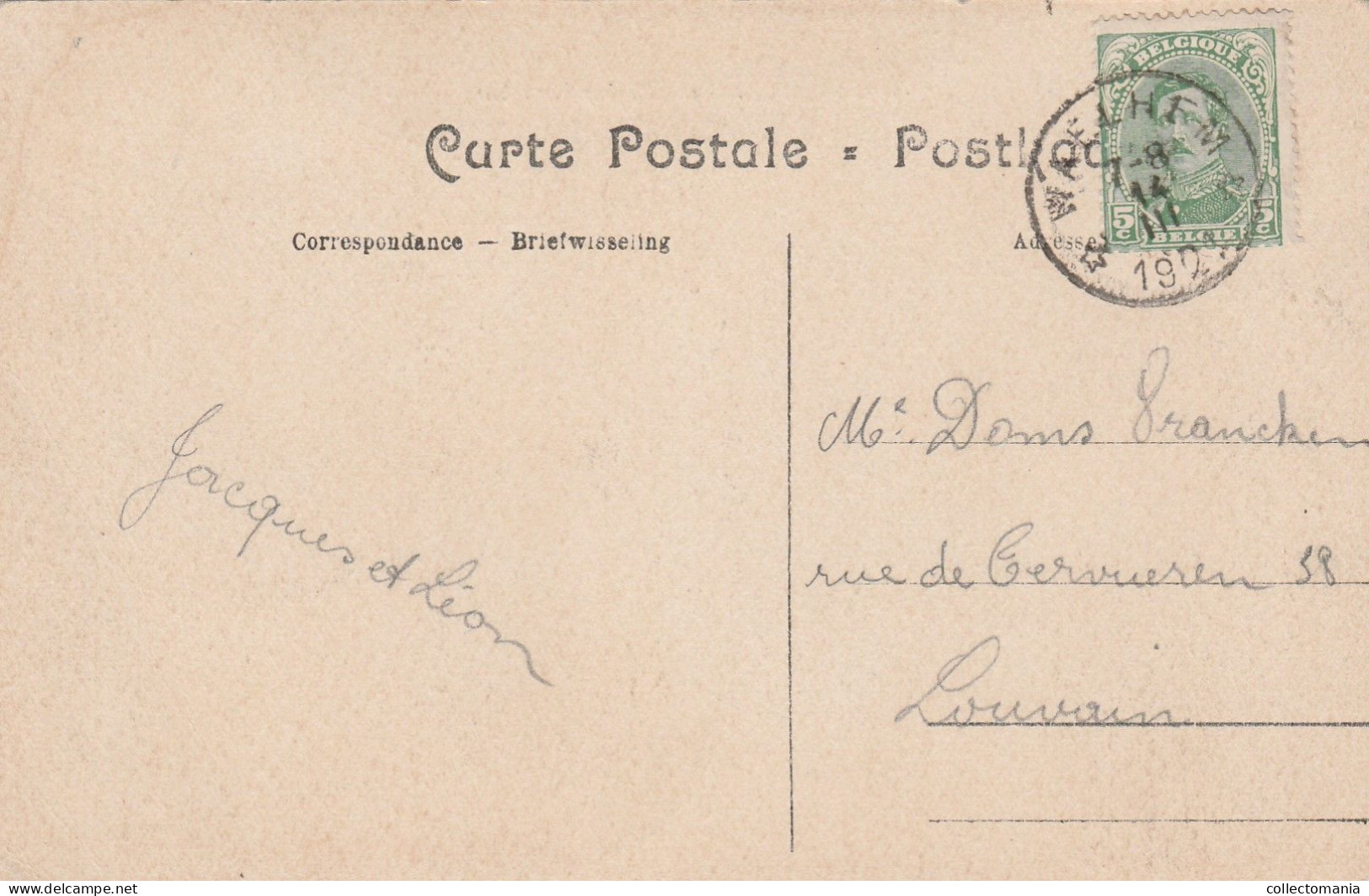 1 Oude Postkaart Waelhem Walem  Koning Albertstraat  1921 - Mechelen