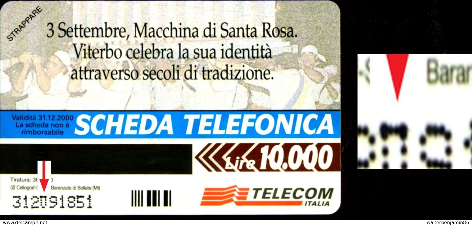 G 848 C&C 2934 SCHEDA TELEFONICA NUOVA MAGNETIZZATA MACCHINA DI SANTA ROSA VARIANTE PUNTI OCR - [3] Erreurs & Variétées