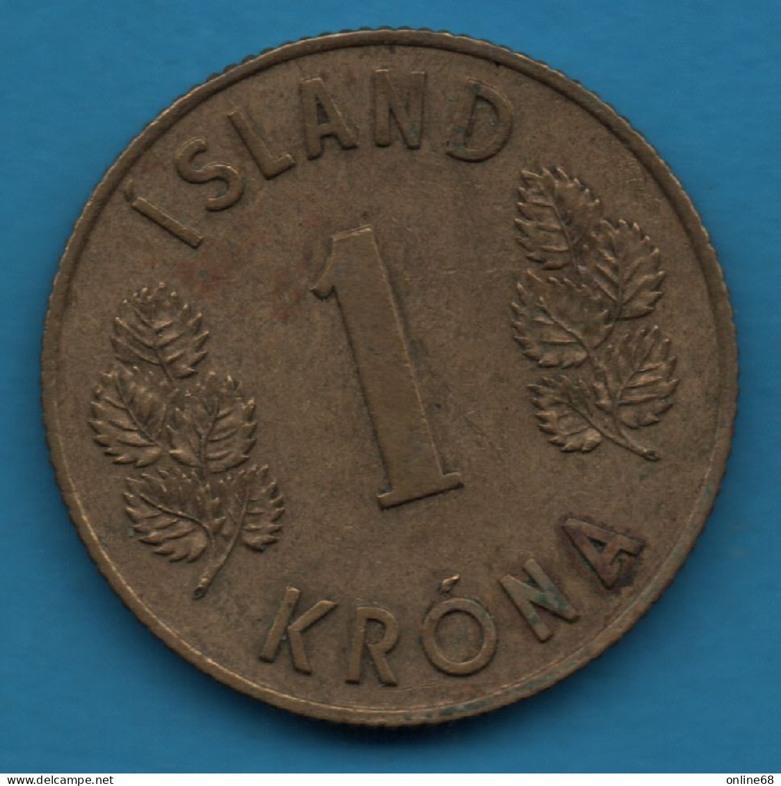 ISLAND 1 KRONA 1962 KM# 12a ICELAND - Islande