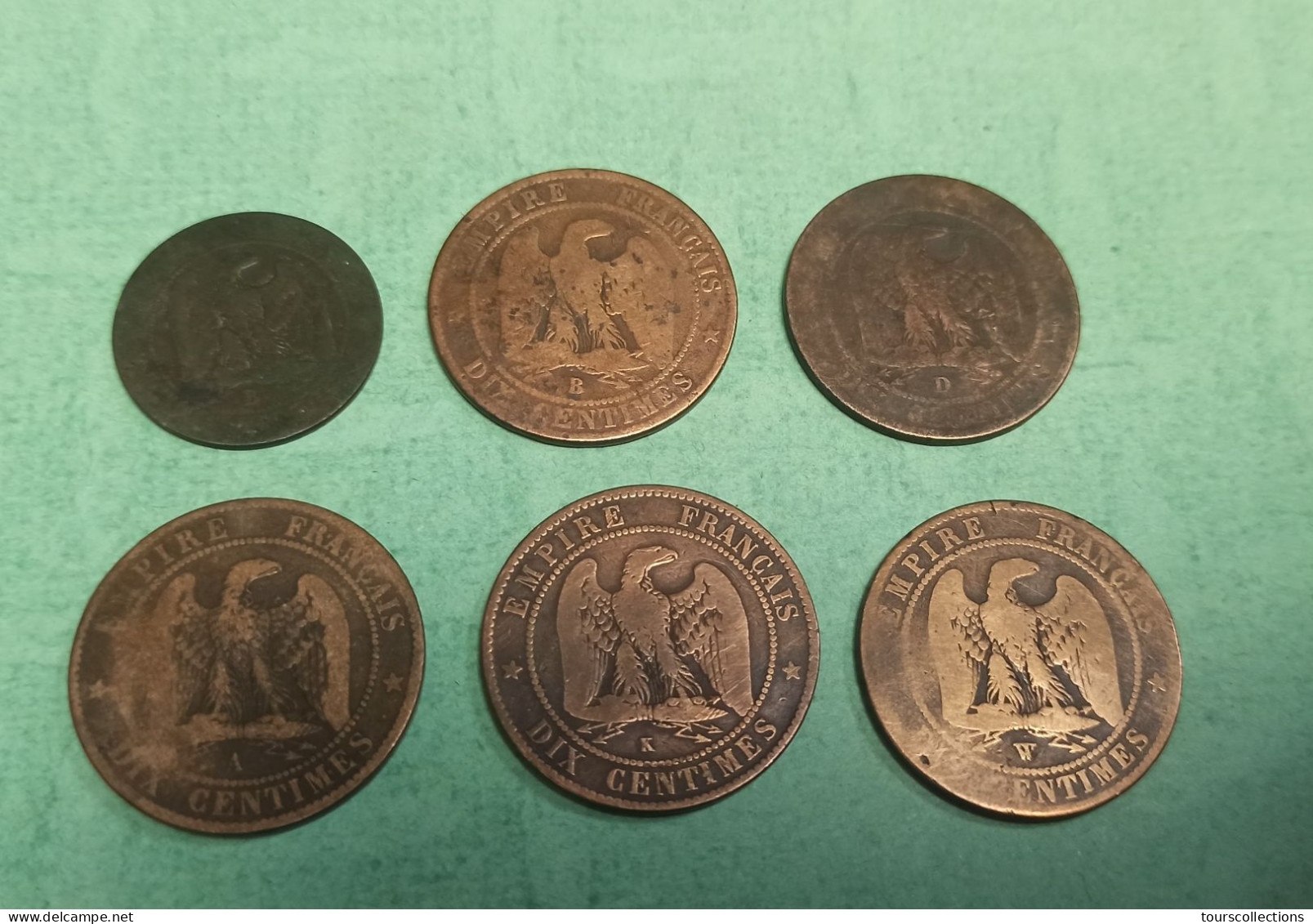 FRANCE NAPOLEON III Lot Bronze 5 Centimes 1855 B , 10 Centimes 1853 B  , 1853 D  , 1854 A  , 1854 K Et 1856 W - Autres & Non Classés