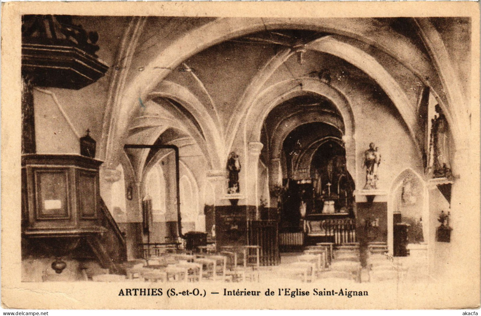 CPA Arthies Interieur De L'Eglise Saint-Aignan FRANCE (1309803) - Arthies