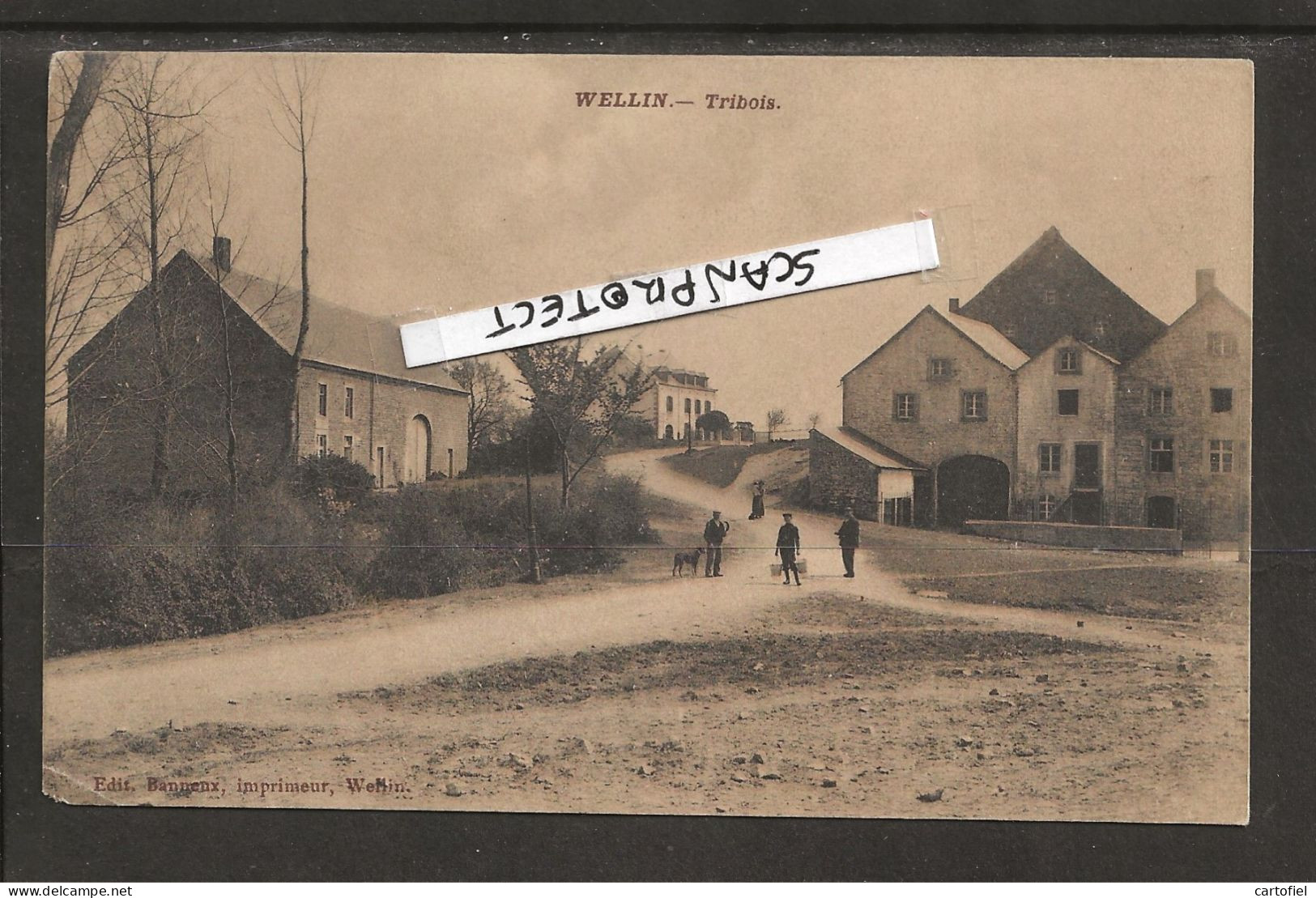 WELLIN-TRIBOIS-EDIT.BANNEUX-IMPRIMEUR-CARTE ANIMEE-ENVOYEE-16.8.1909-VOYEZ LES 2 SCANS-TRES RARE - Wellin