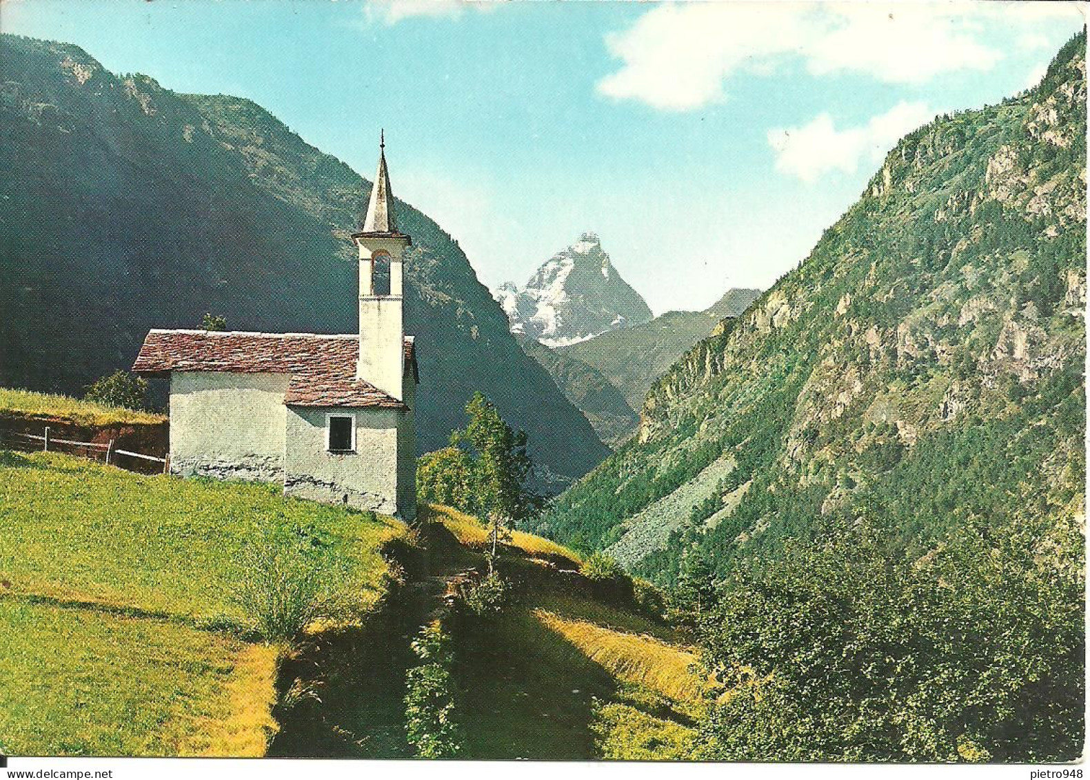 Antey Saint André (Aosta) Cappella Di Navillod, Monte Cervino Sul Fondo, Chapelle De Navillod, Navillod Chapel - Aosta