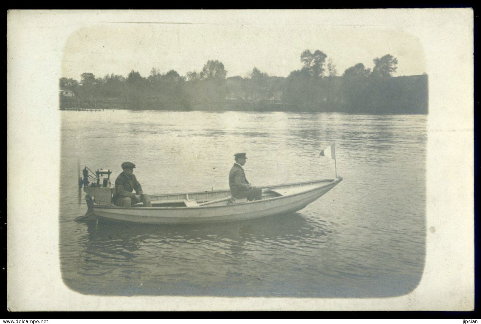 Cpa Carte Photo Canot Bateau à Hélice Aérienne  LANR106 - Aéroglisseurs