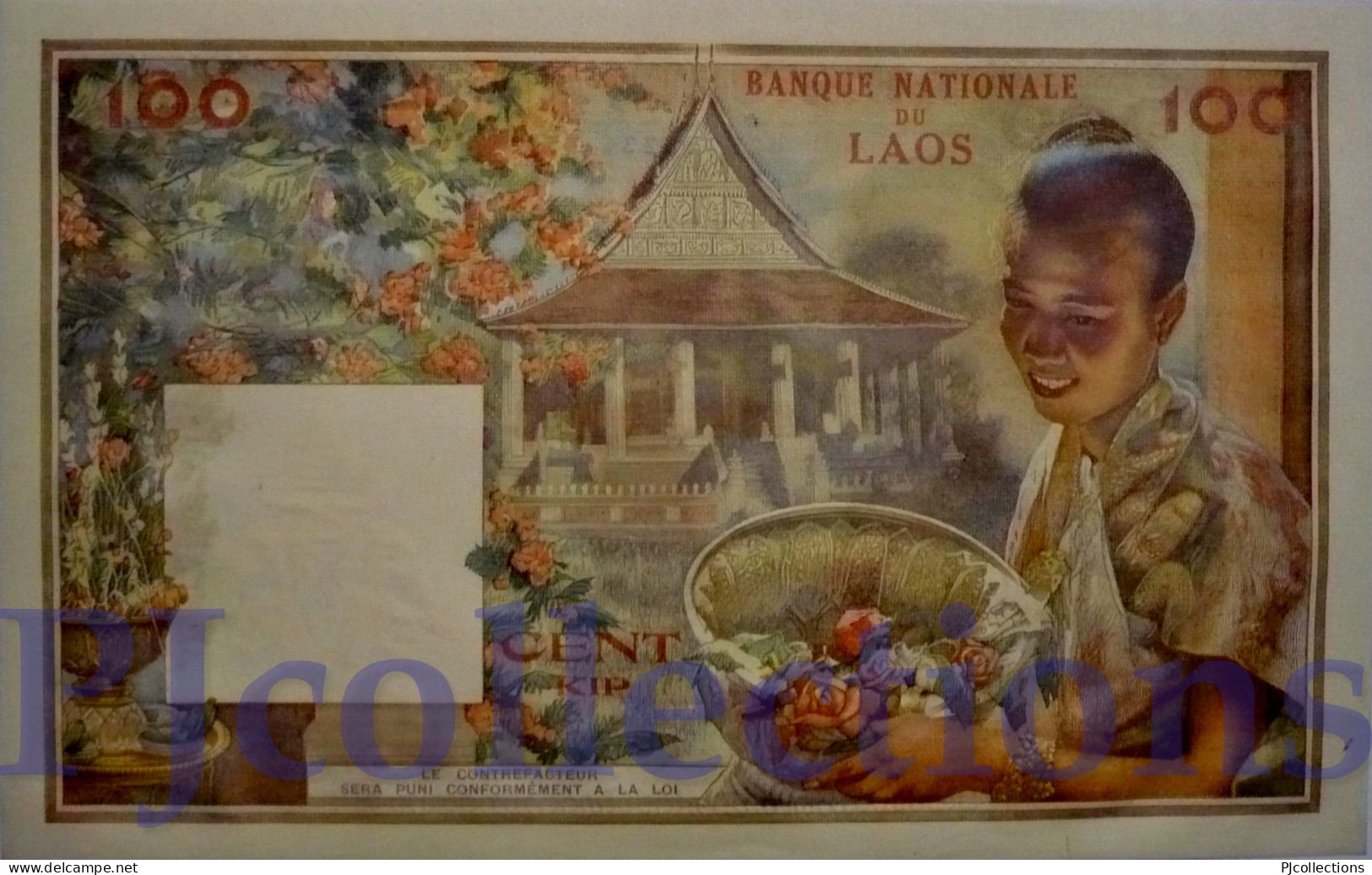 LAOS 100 KIP 1957 PICK 6a UNC - Laos