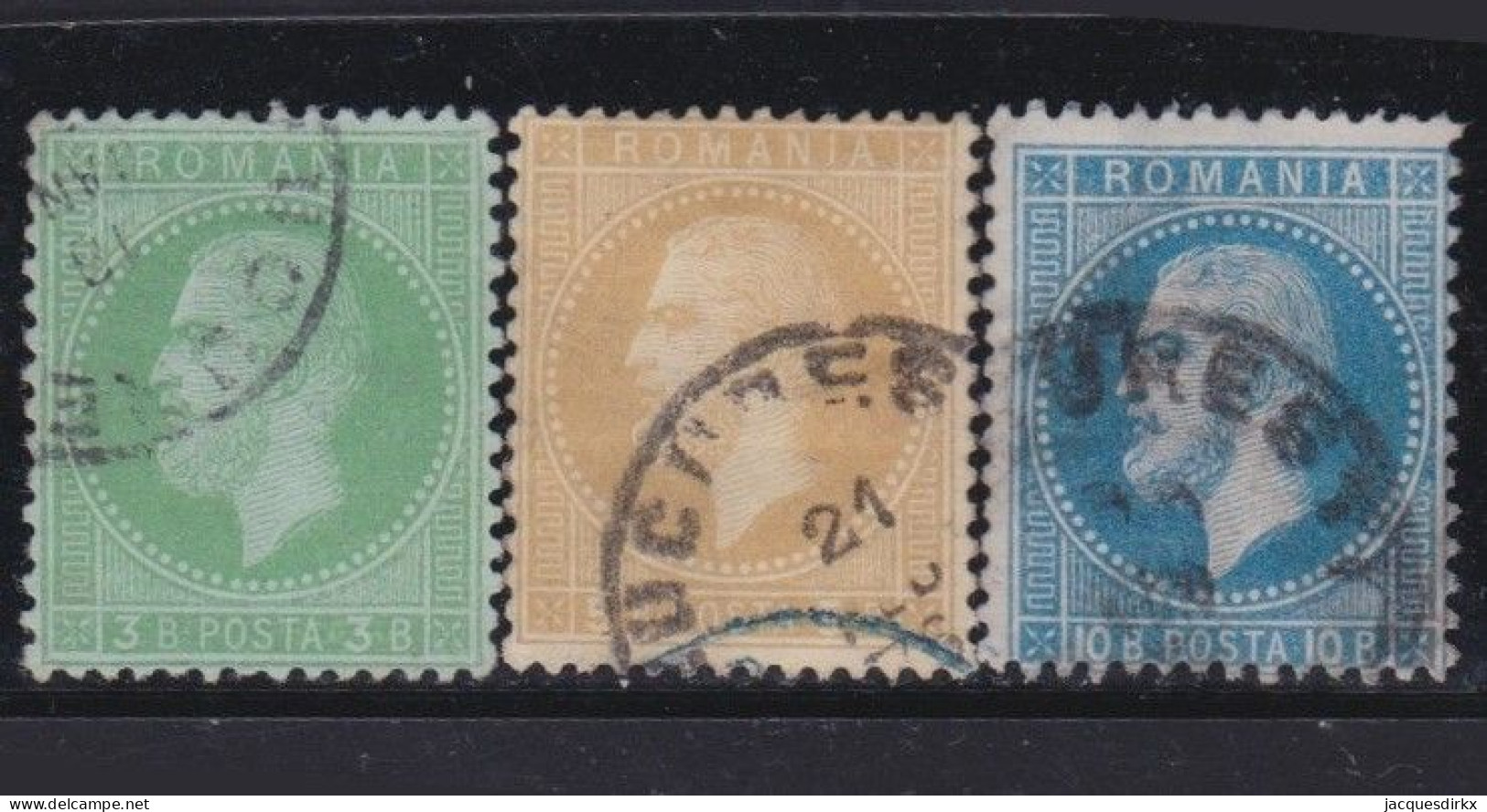 Romania       .    Y&T    .   37/39     .    O     .  Cancelled    .   Hinged - 1858-1880 Moldavia & Principality