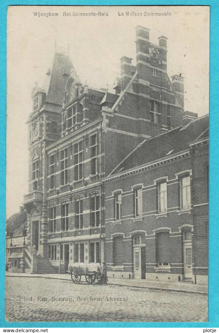 * Wijnegem - Wyneghem (Antwerpen - Anvers) * (Phot Em. Schreij, Berchem) Gemeentehuis, Maison Communale, Char - Wijnegem