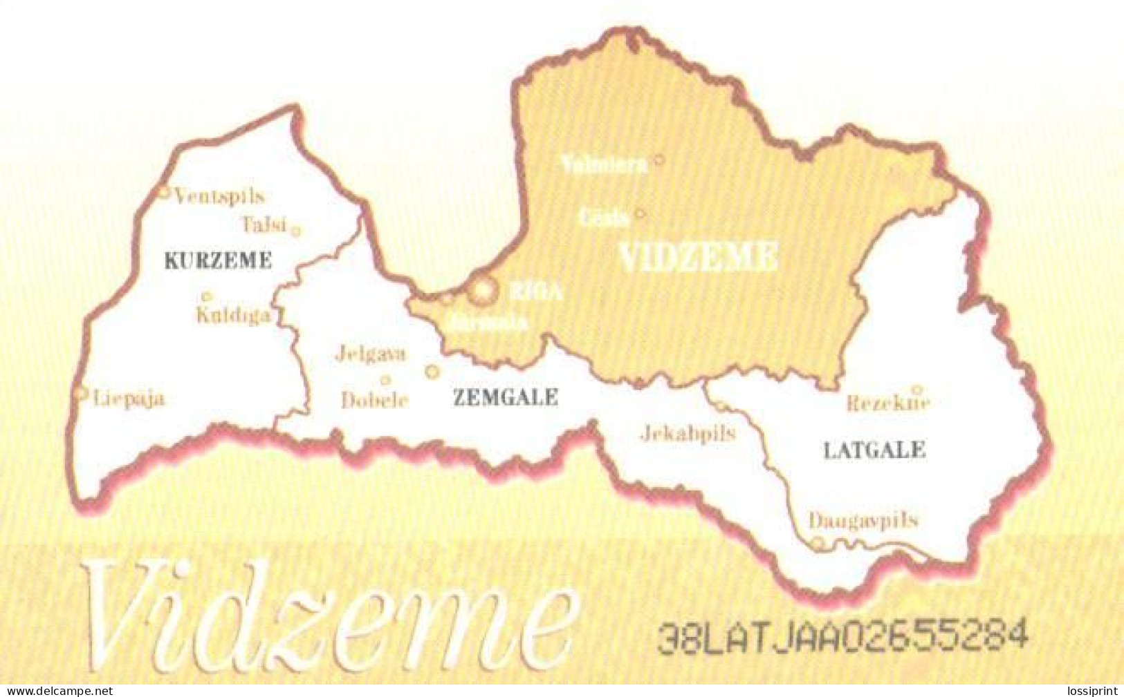 Latvia:Used Phonecard, Lattelekom, 2 Lati, Vidzeme National Costumes, Land Map, 2000 - Letland