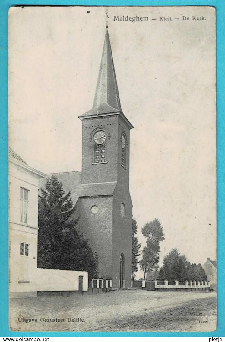 * Maldegem - Maldeghem (Oost Vlaanderen) * (Uitgave Gezusters Delille) Kleit, De Kerk, église, Kirche, Church, Old - Maldegem