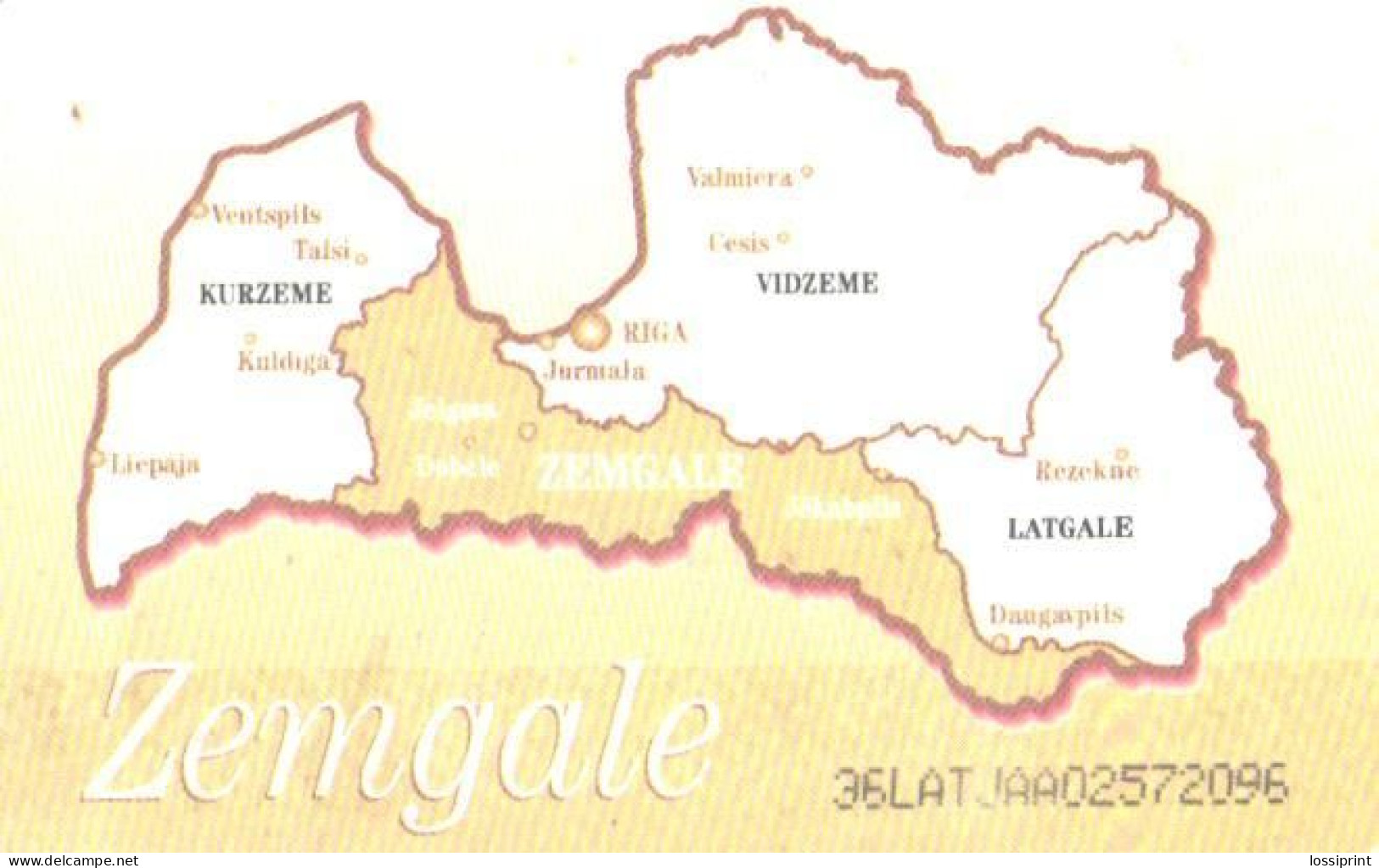 Latvia:Used Phonecard, Lattelekom, 2 Lati, Zemgale National Costumes, Land Map, 2000 - Lettonie