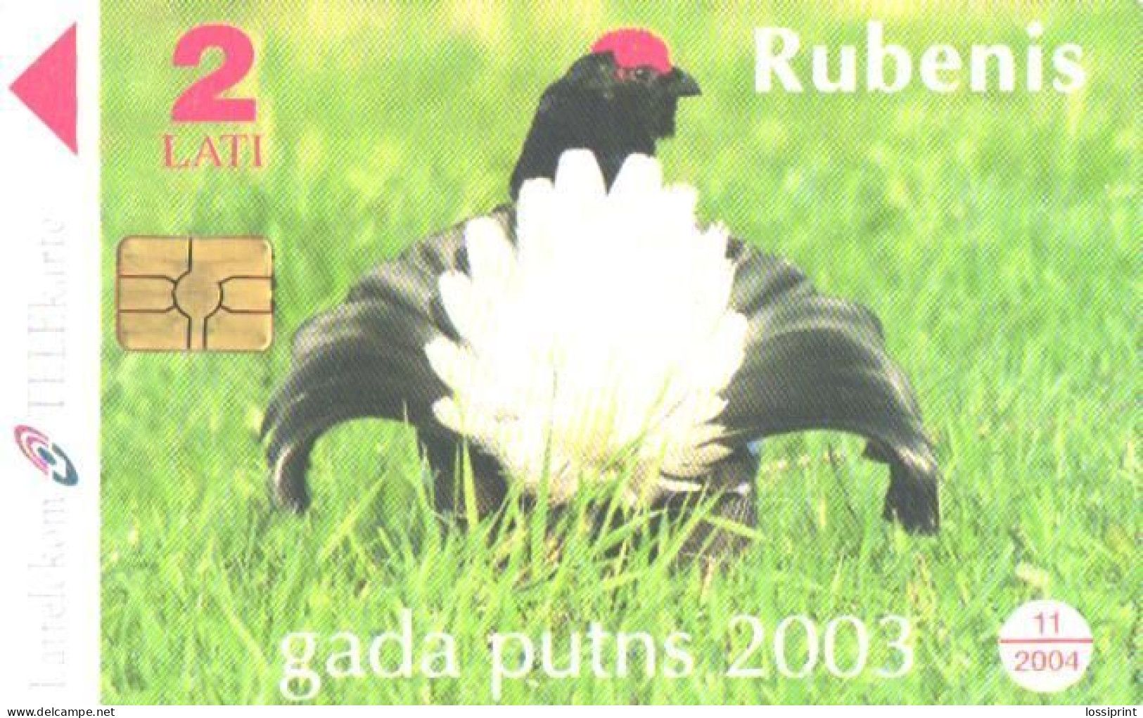 Latvia:Used Phonecard, Lattelekom, 2 Lati, Bird, Rubenis, 2004 - Letonia