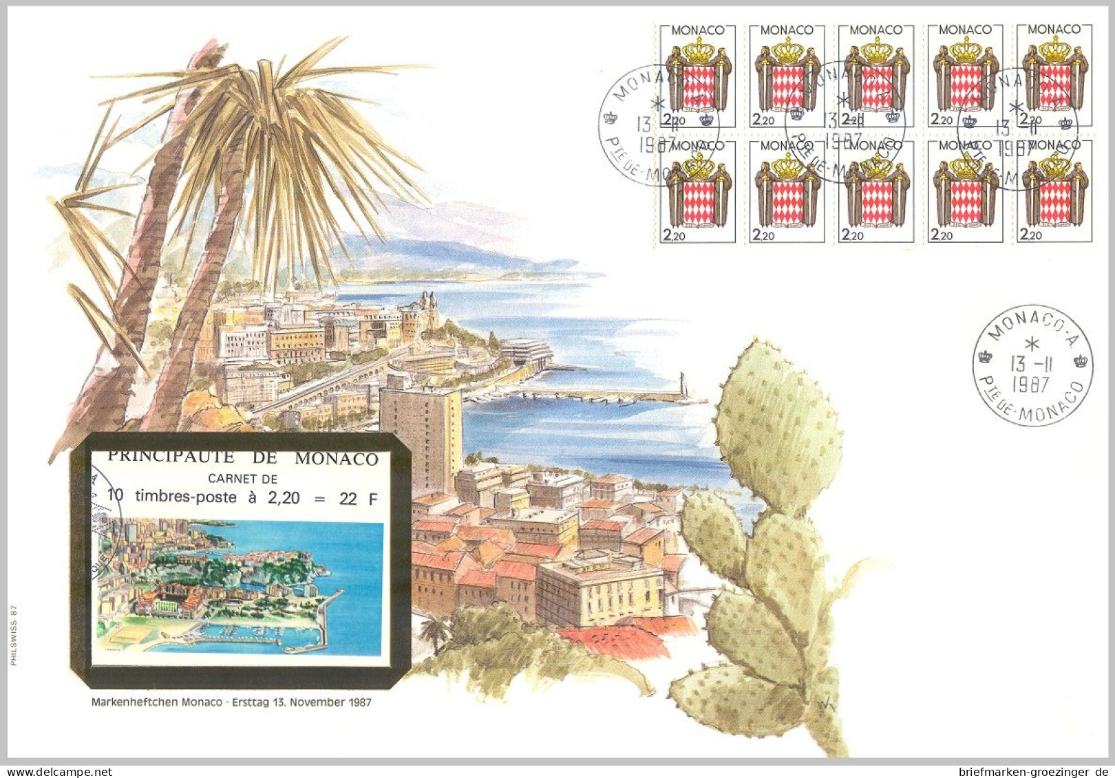 Monaco 1987 H-Blatt Großformat-16-8431 - Carnets