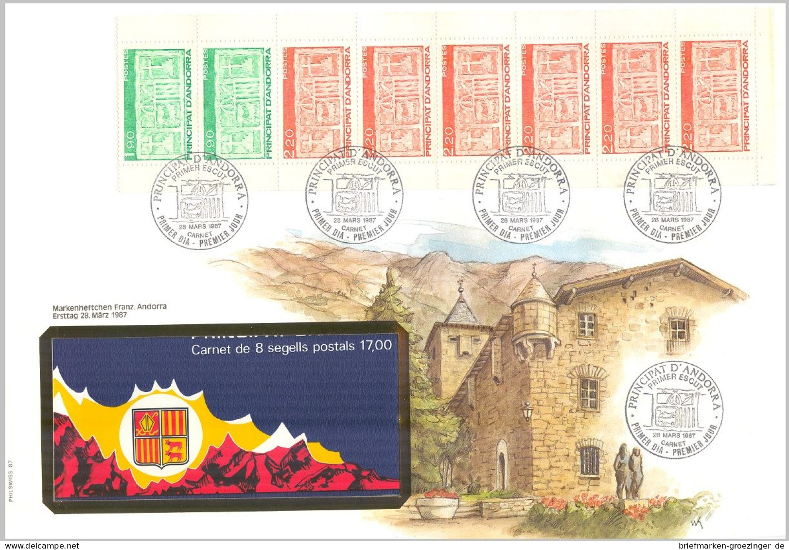 Andorra 1987 H-Blatt Großformat-16-8423 - Lettres & Documents