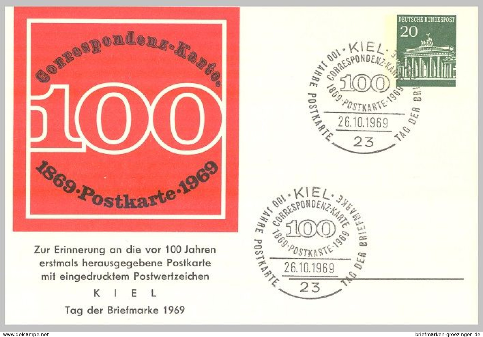 Bund Privatpostkarte 100 Jahre Postkarte Sst. -16-7454 - Cartes Postales Privées - Oblitérées