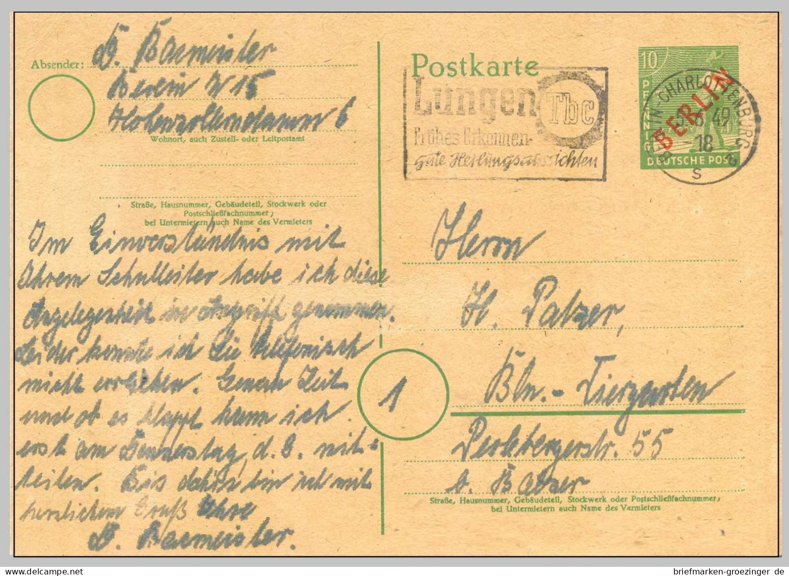 Berlin Ganzsache P3  -16-6044 - Postcards - Used