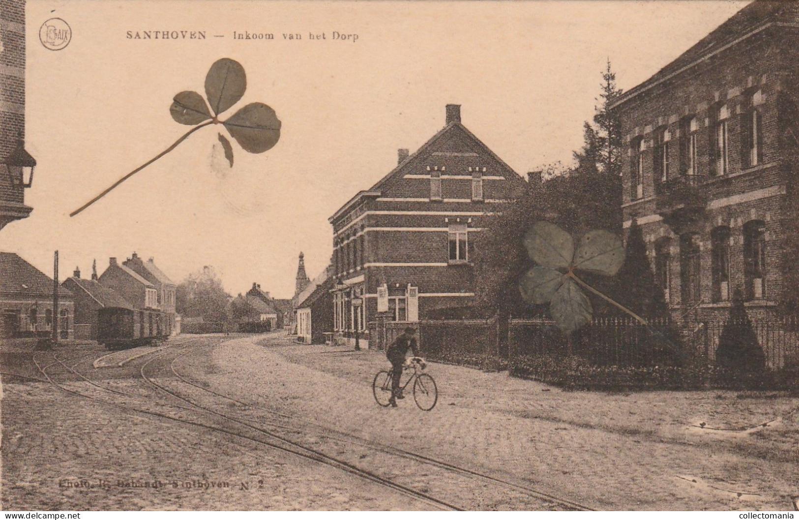 1 Oude Postkaart Santhoven Zandhoven Inkom V H Dorp  Stoomtram - Zandhoven