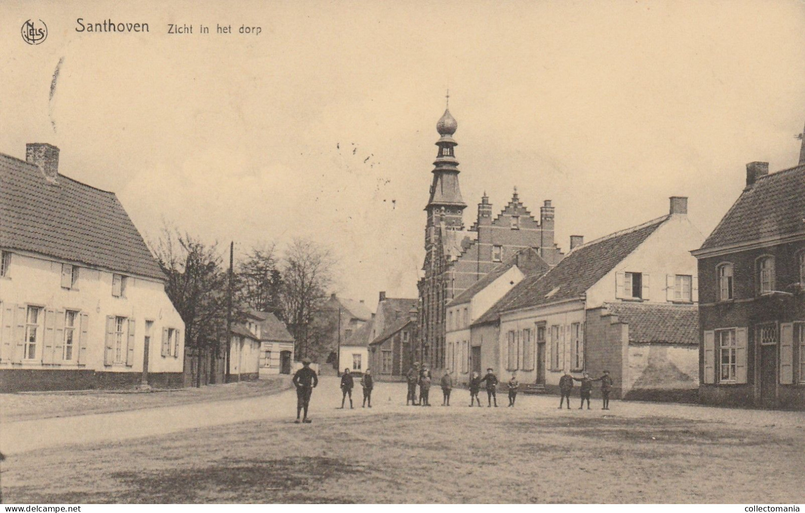 2 Oude Postkaarten Santhoven Zandhoven   Zicht In Het Dorp - Zandhoven