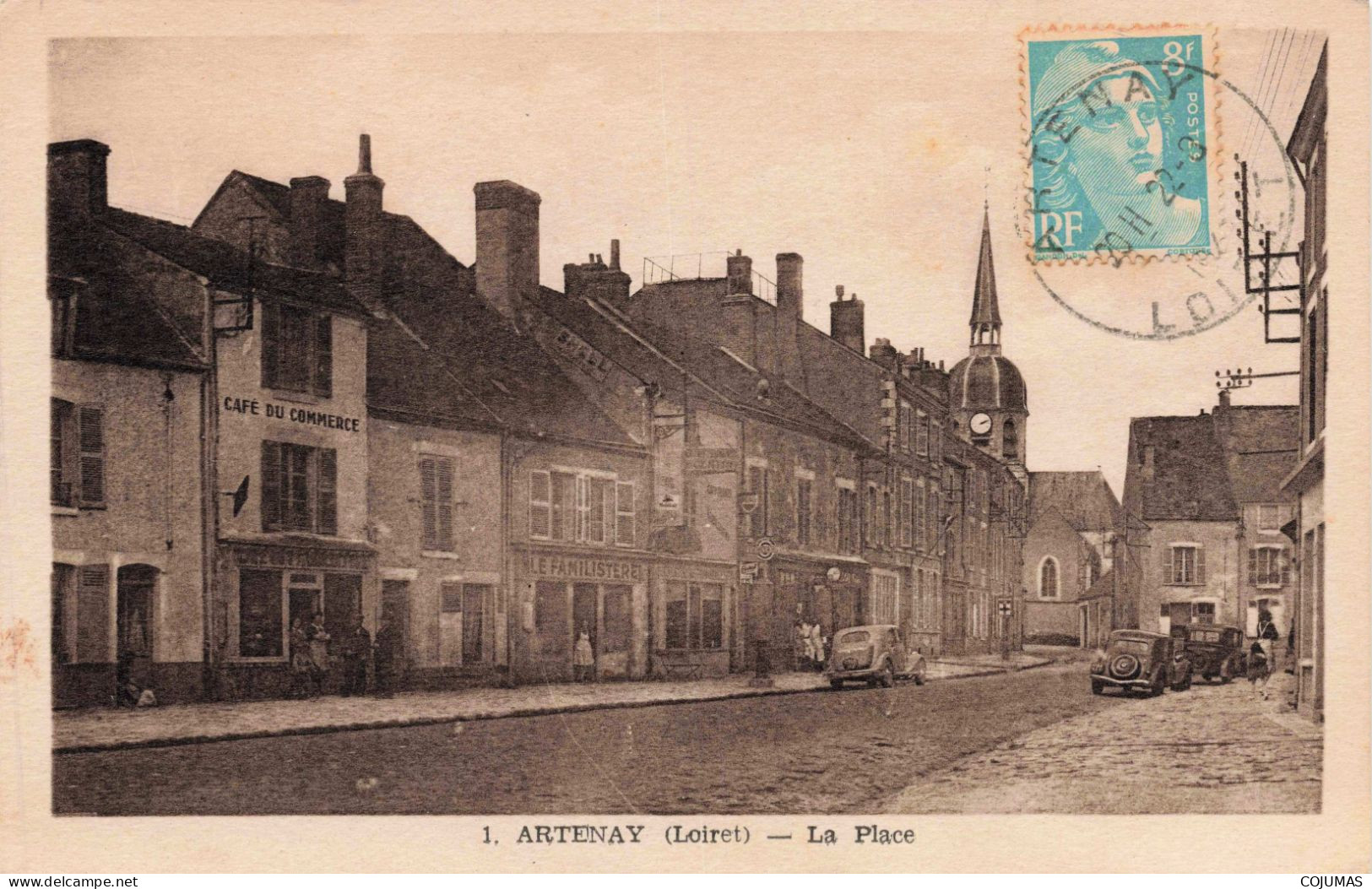 45 - ARTHENAY - S19151 - La Place - Automobile Café Du Commerce Le Familistère - Artenay