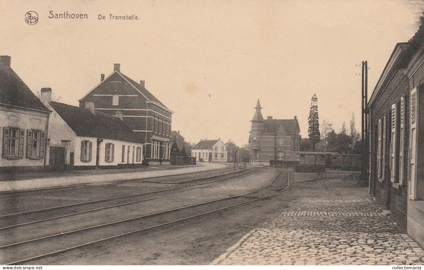 1 Oude Postkaart Santhoven Zandhoven   De Tramstatie - Zandhoven