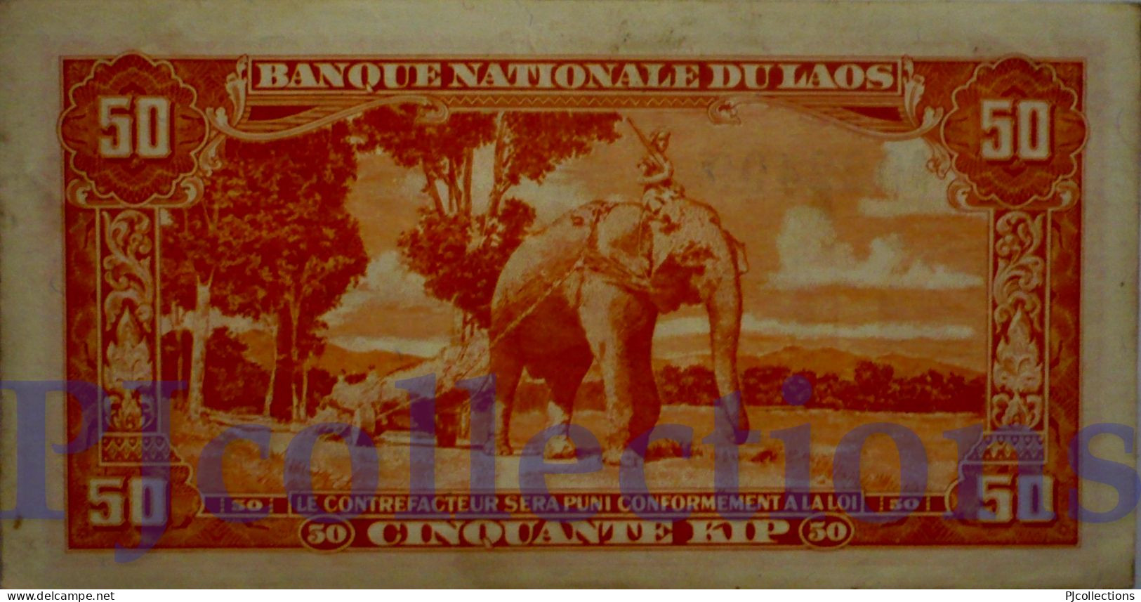 LAOS 50 KIP 1957 PICK 5b AU - Laos