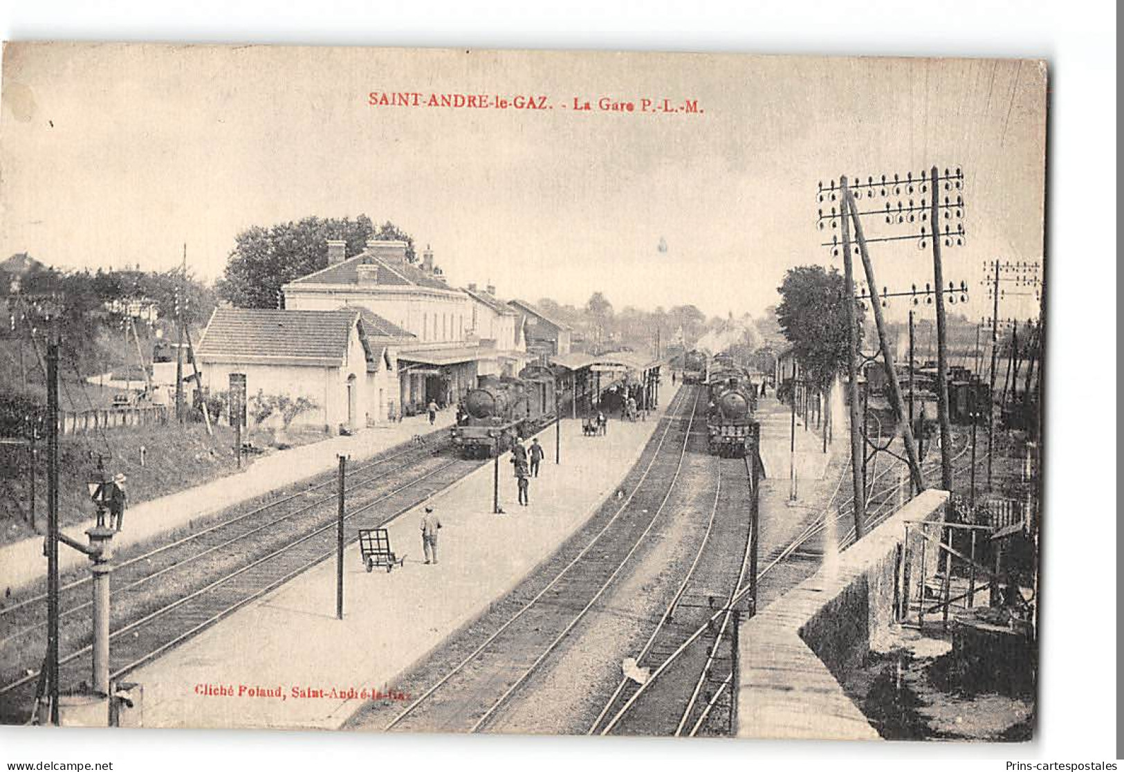 CPA 38 St Saint André Le Gaz La Gare Et Le Train - Saint-André-le-Gaz