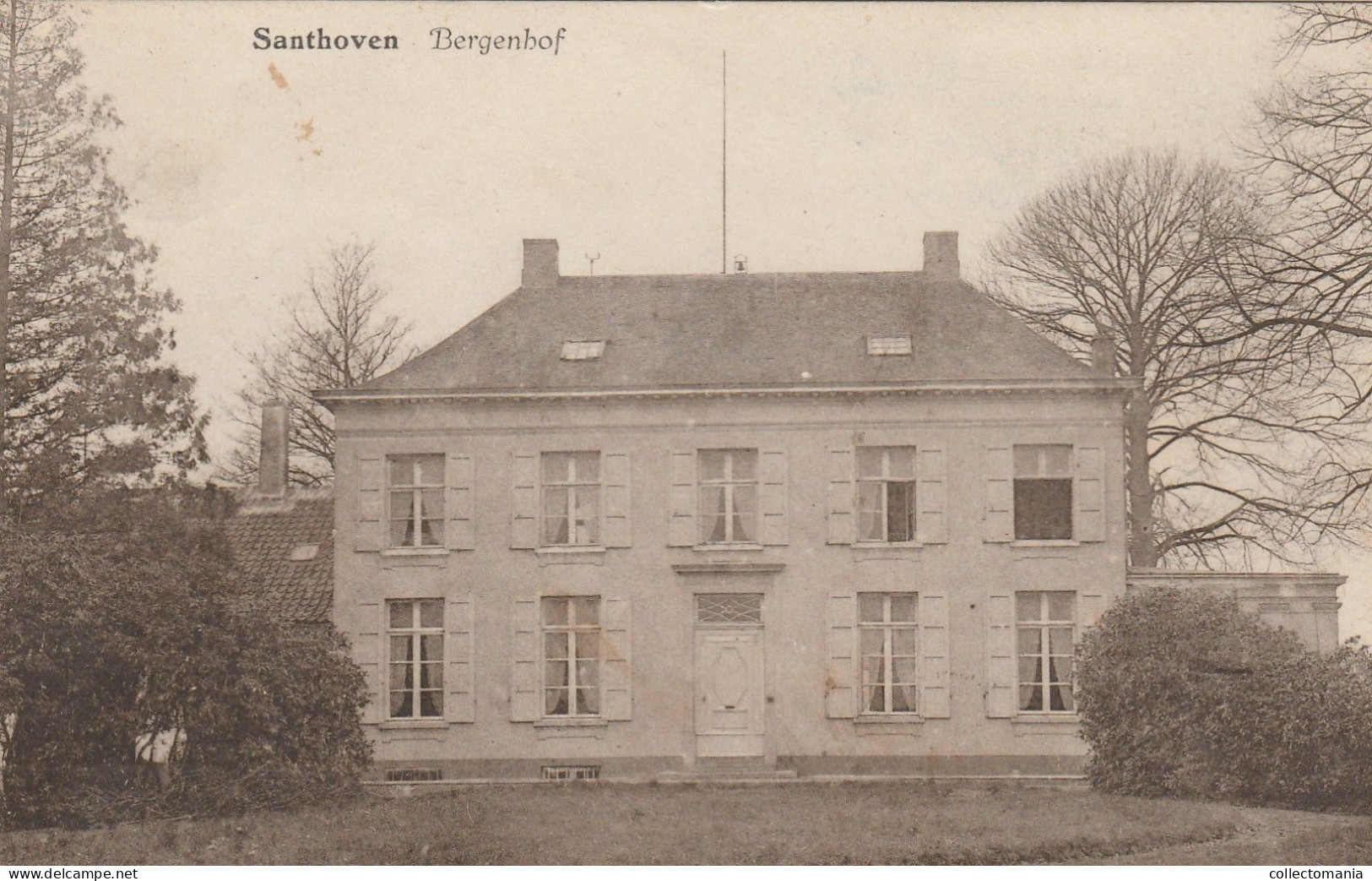 2 Oude Postkaarten  Santhoven Zandhoven   Bergenhof   1912  Zicht In Het Begijnenbosch Uitgever Hoelen - Zandhoven