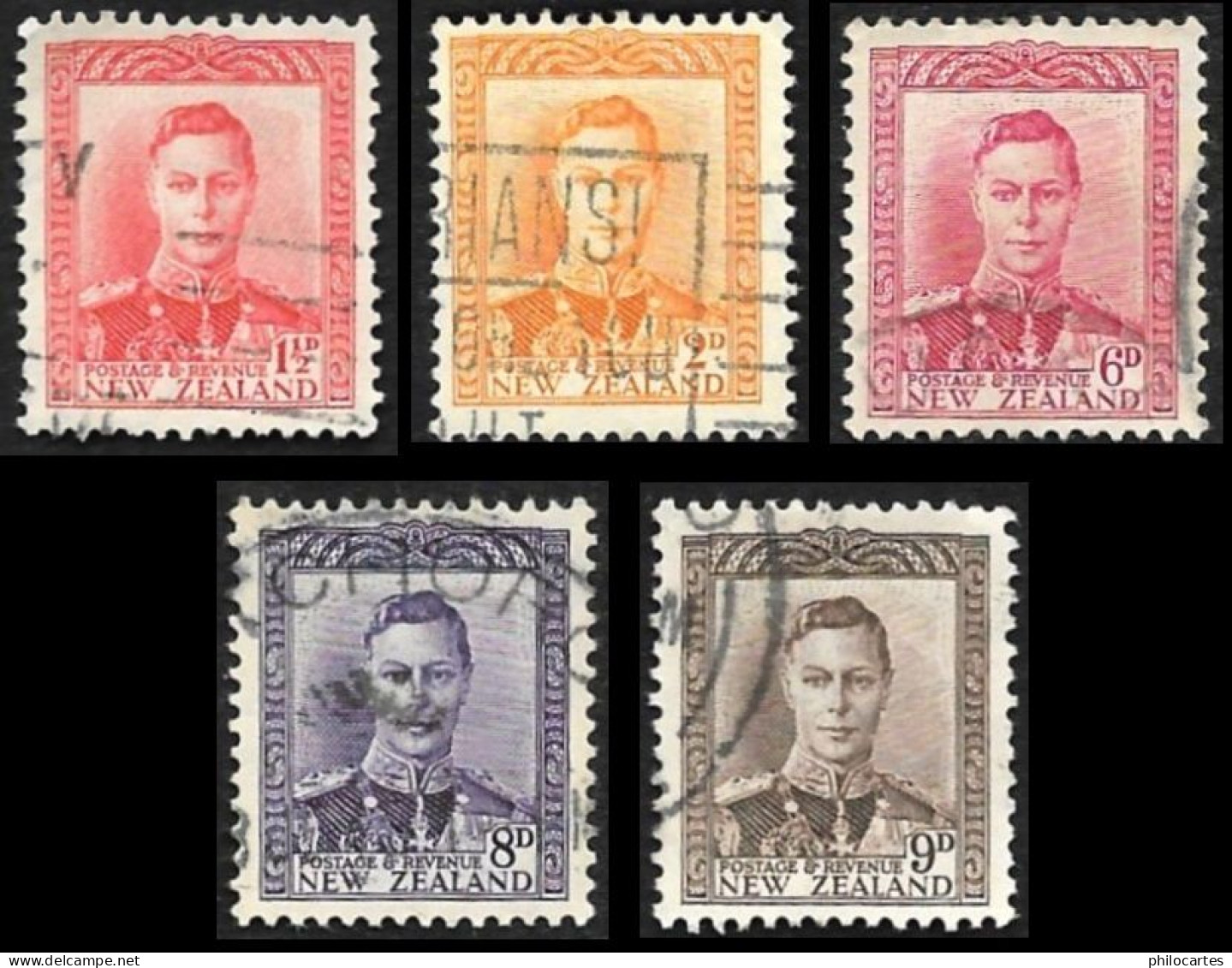 Nouvelle Zelande  1944-47 -  YT  269  - 285 - 288 - 289 - 290 - George VI -  Oblitérés - Gebraucht