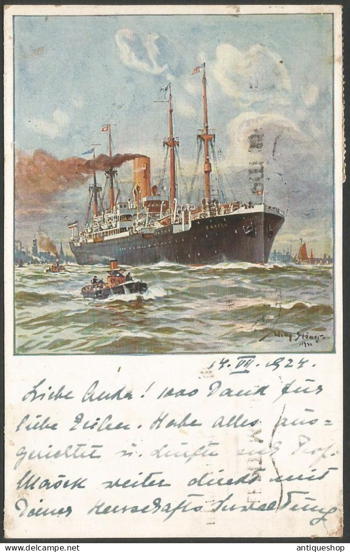 Willy Stower-----Steamer Bayern-----old Postcard - Stöwer, Willy