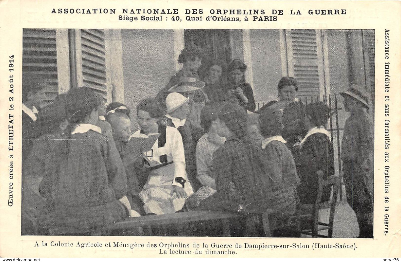 DAMPIERRE SUR SALON - Colonie Des Orphelins De La Guerre - La Lecture Du Dimanche (support Papier) - Dampierre-sur-Salon