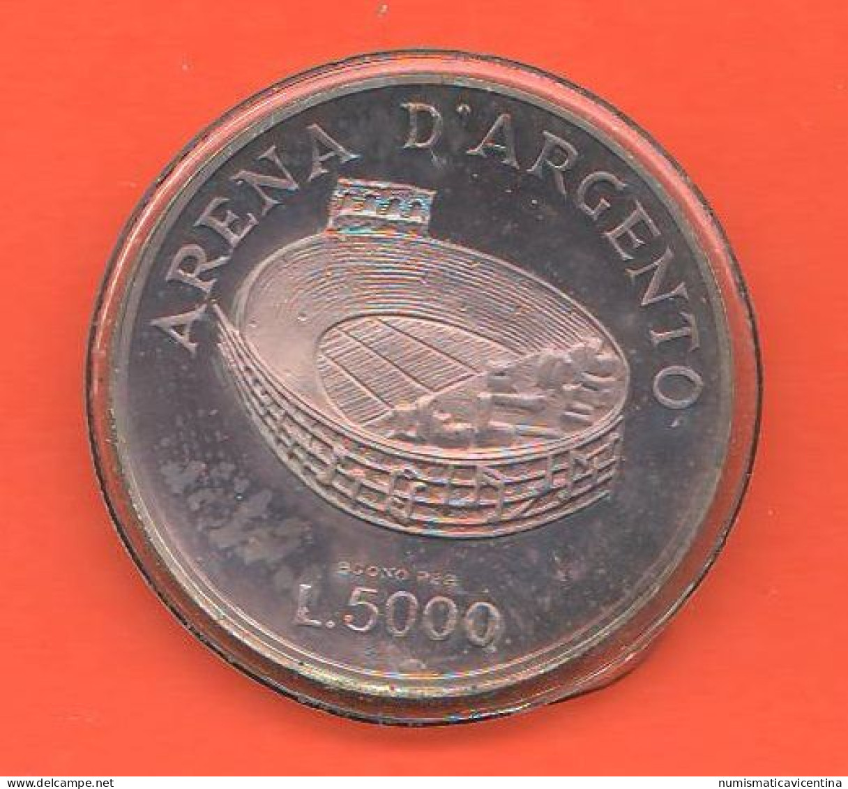 Italia 5000 Lire 1974 Arena Verona Moneta Di Necessità Argento 0,800% UNC Jeton Consommable 5000 Lires - Monetari/ Di Necessità