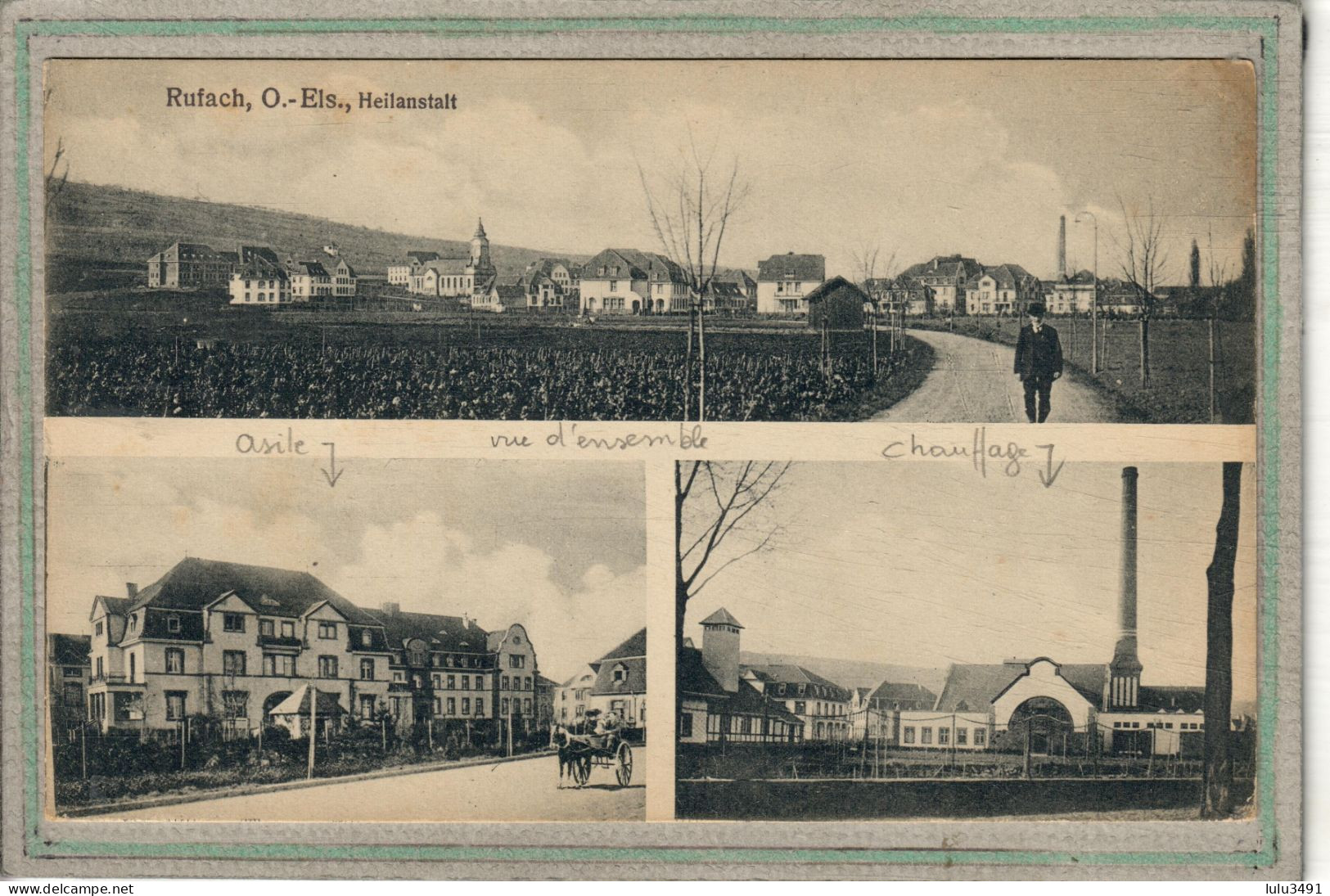CPA (68) ROUFFACH - Carte Type GRUSS-souvenir Multivues De 1910 - Heilanstalt - Hôpital-Asile - Rouffach