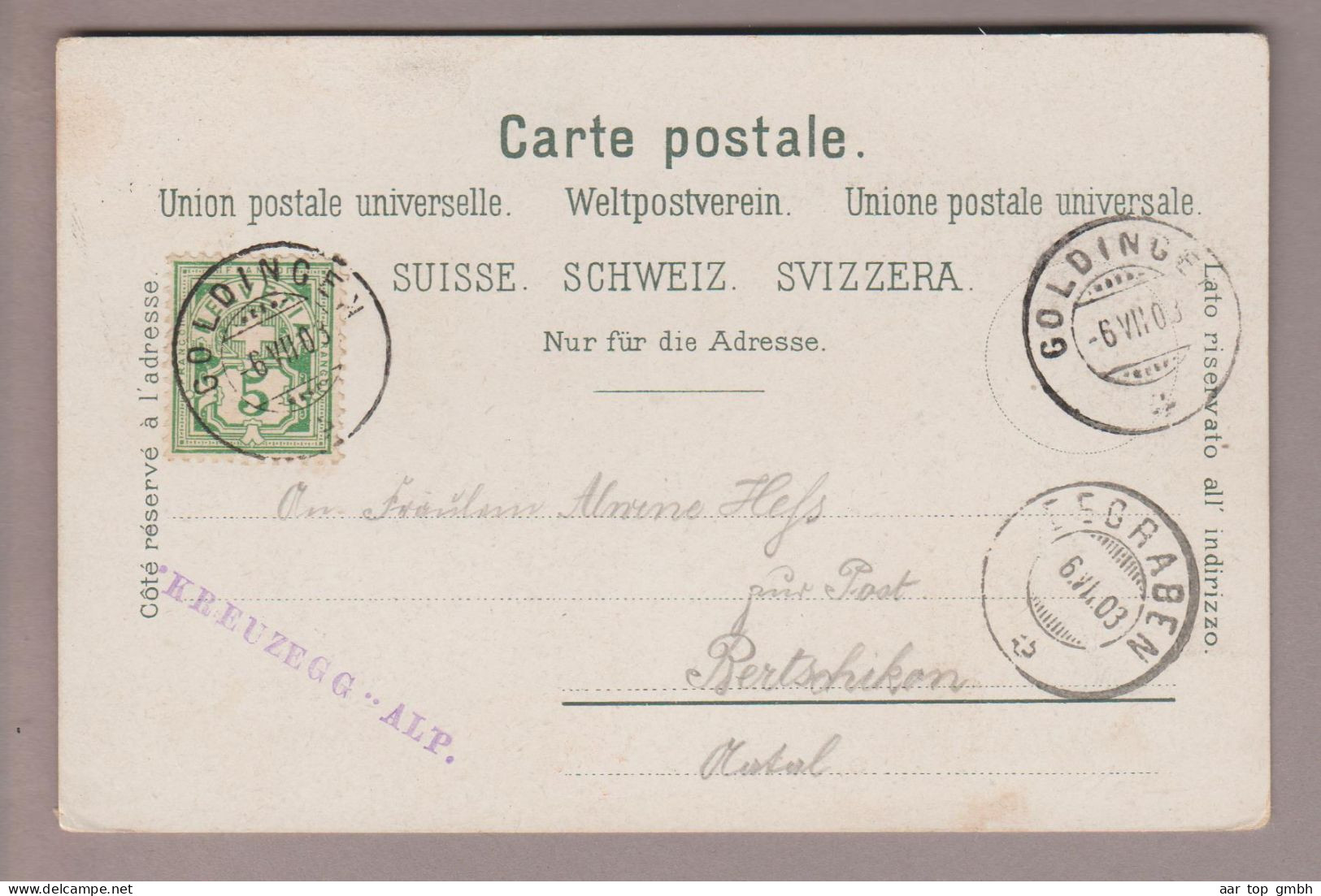 AK CH SG Wattwil Kreuzegg-Alp 1903-06-06 (Goldingen) Foto PVK/Z # 5763 - Wattwil