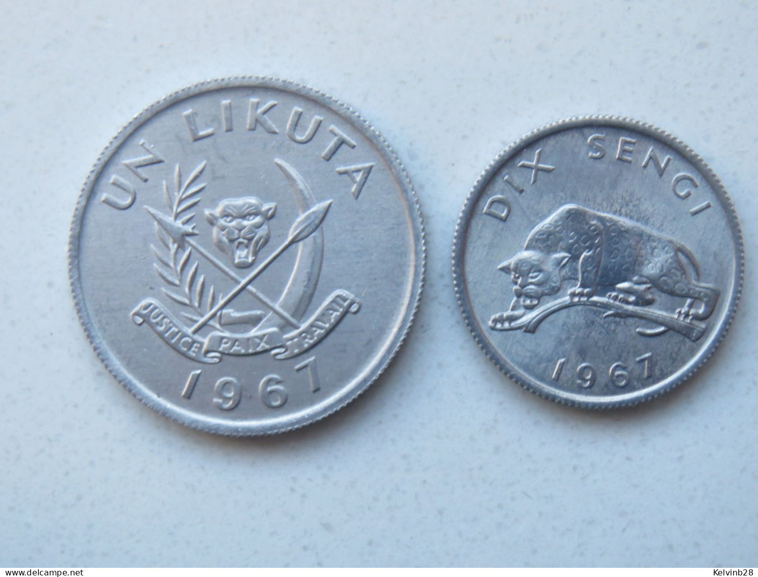 Congo 10 Sengis + 1 Likuta 1967 UNC KM 7 + 8 - Congo (Rép. Démocratique, 1964-70)