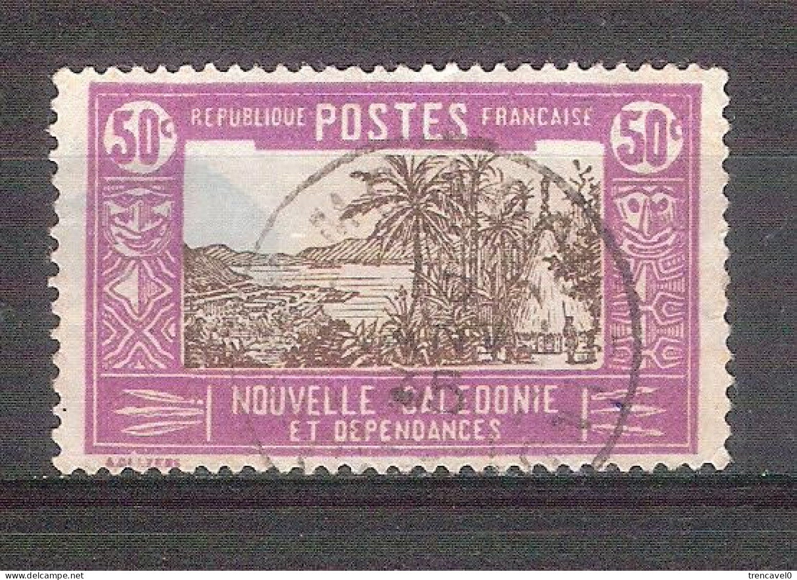 Nueva Caledonia 1928- 1 Sello Usado Circulado-Paisaje De Nueva Caledonia - Oblitérés