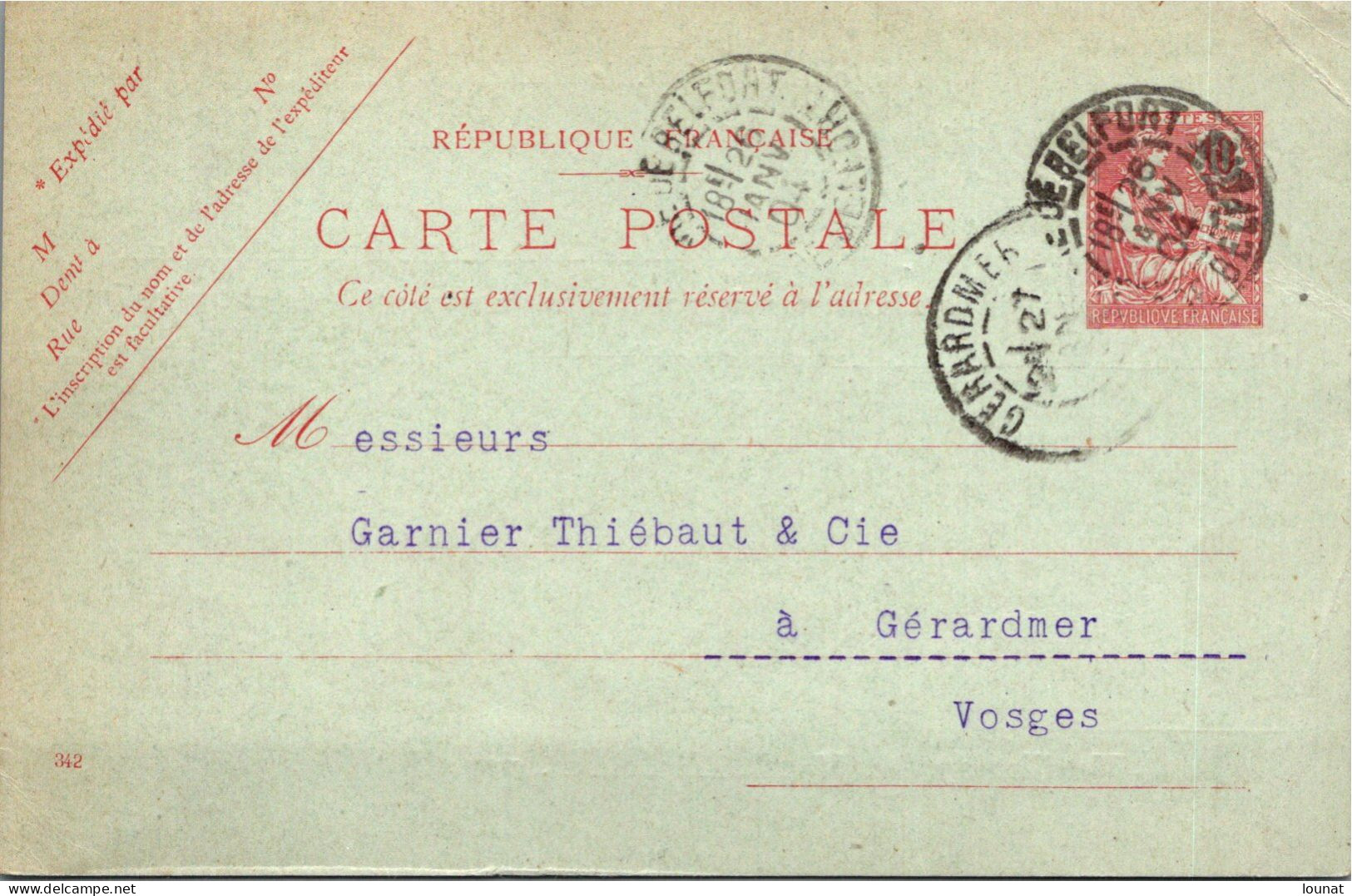 90 DANJOUTIN   - Entiers Postaux Année 1904 - Danjoutin