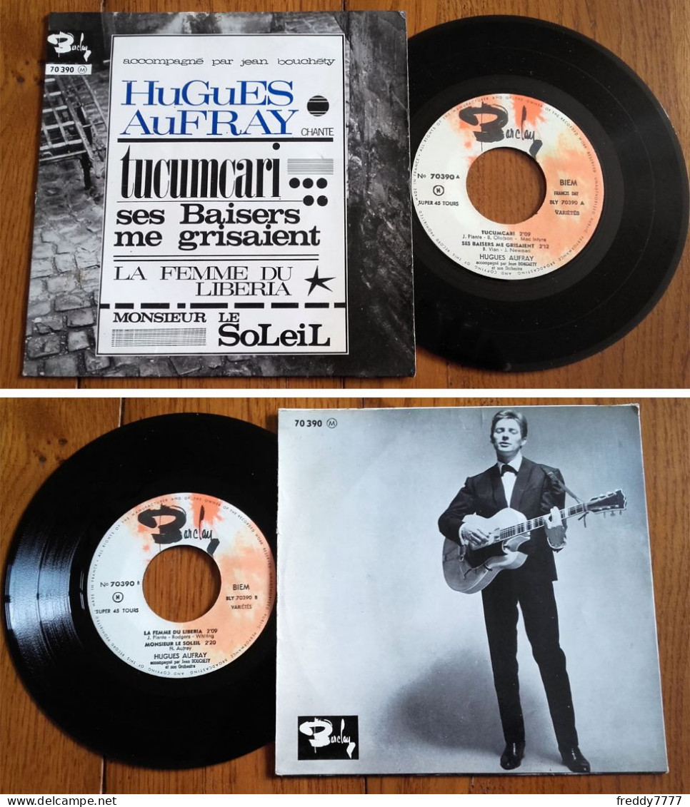 RARE French EP 45t RPM BIEM (7") HUGUES AUFRAY «Tucumcari» (1961) - Country Et Folk
