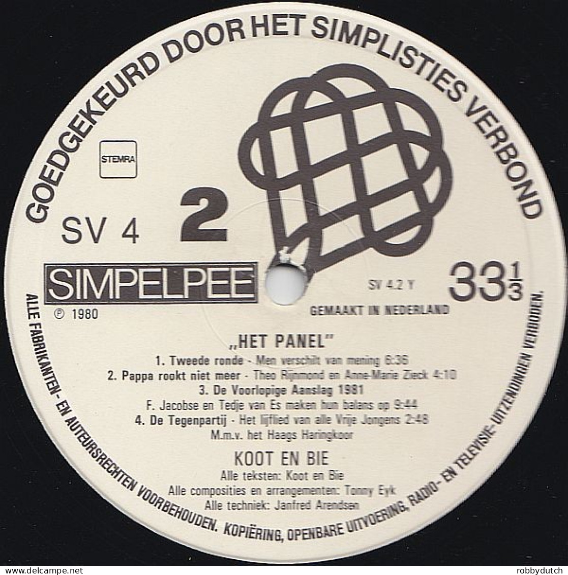 * LP *  SIMPLISTIES VERBOND - OP HUN PIK GETRAPT (De 4e LP Van Het SIMPLISTIES VERBOND) - Comiques, Cabaret