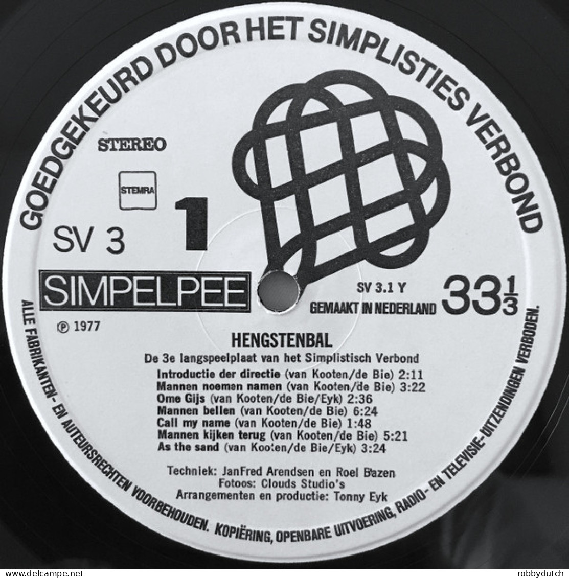 * LP *  SIMPLISTIES VERBOND - HENGSTENBAL (De 3e LP Van Het SIMPLISTIES VERBOND) - Comiques, Cabaret